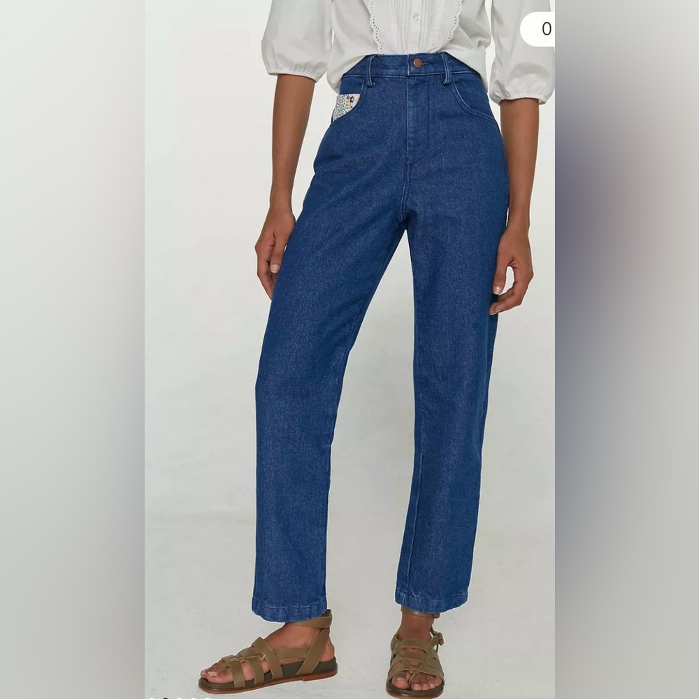 NWT Carleen anthropologie Women's Blue Jeans sz 8/10